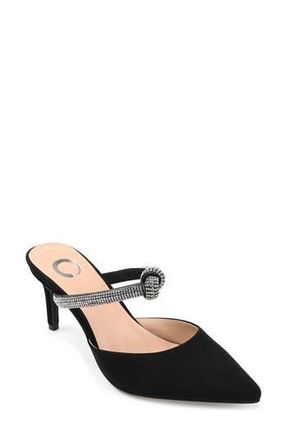 Journee Collection Lunna Crystal Embellished Pump - Wide Width in Black at Nordstrom Rack, Size 10