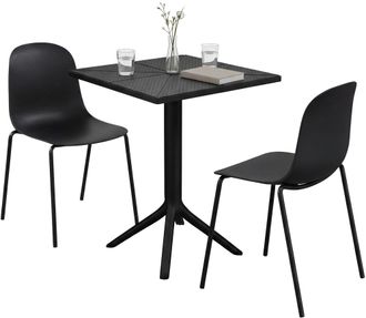 Clp Conjunto De Jardin Nerra Con 2 Sillas Negro