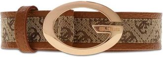 Guess Womens Belt Latte Logo-Cognac Polyester Accessories