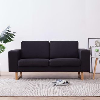 vidaXL Vidaxl - Sof&aacute; De 2 Plazas De Tela Negro