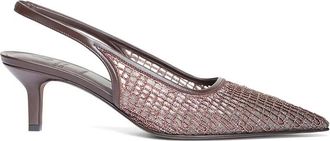 Brunello Cucinelli Pointed Sling Back Medium Heel