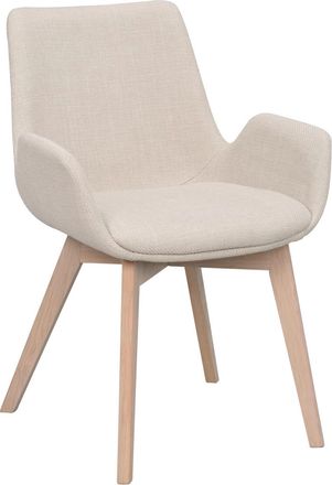 Rowico Design Stuhl Drimsdale mit Armlehnen und nachhaltigem Eichenholz - Beige / Eiche hell