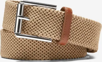 Cole Haan Mens 35MM Tubular Stretch Cord Belt - Beige Size 32