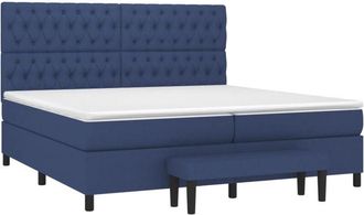 vidaXL Vidaxl - Cama Box Spring Con Colch&oacute;n Tela Azul 200x200 Cm