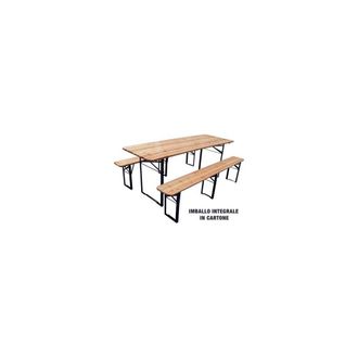 Domus Set Tavolo + Panche Birreria 3 Gambe Domus