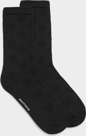 Simons Womens Embossed heart socks