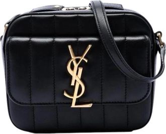 Saint Laurent Pre-owned Toy Vicky Crossbody Bag - Dames - Vintage Schoudertas - Zwart - ONE Size - Leer - Vintage