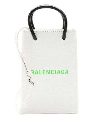 Balenciaga Textured Calfskin Phone Holder Crossbody (Authentic Pre-Loved)