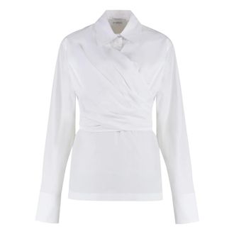 Sportmax Shirts, female, White, M, Oggi Cotton Shirt