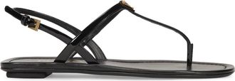 Prada Geverniste Flip-Flop - Dames - Sandalen - Zwart - 37 EU - Leer - Schoenen