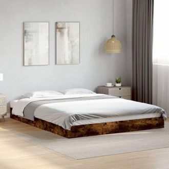 vidaXL Giroletto senza Materasso Rovere Fumo 160x200 cm in Truciolato - Vidaxl