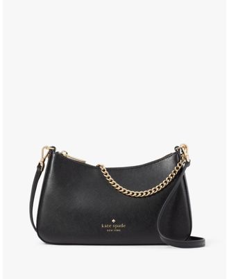 Kate Spade New York Womens Margot Saffiano Leather Medium Convertible Crossbody - Black - One Size