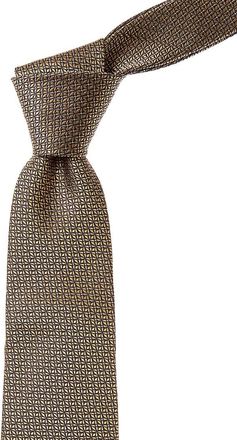 Canali Yellow Floral Silk Tie