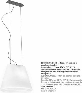 Casa Lampadario bell vt d40x120h - bizzotto