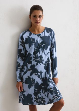Marc O'Polo Nachthemd MARC OPOLO, Damen, Gr. XL, N-Gr, blau, Jersey, Obermaterial: 92% Modal, 8% Elasthan, l&auml;ssig geschnitten kniefrei, Rundhals, Kleider Nachthem