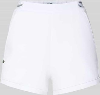Lacoste Sport Regular Fit Sweatshorts mit Logo-Applikation in Weiss, Gr&ouml;&szlig;e 34