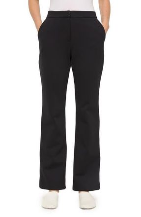 Lafayette 148 New York Gates Scuba Knit Flare Leg Pants in Black at Nordstrom, Size 10
