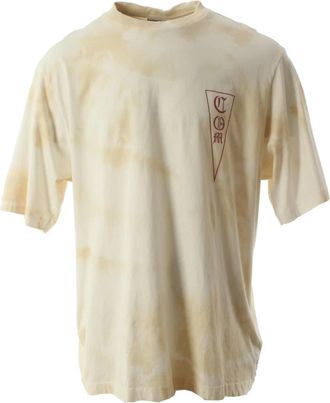 Marcelo Burlon Tie&die Oversized T-shirt - Heren - T-shirts - Beige - XS - Tops