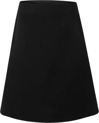 Jil Sander Cr&ecirc;pe Midi Rok - Dames - Korte rokken - Zwart - XL - Polyester - Rokken
