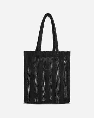 Pinko Medium Easy Tote Bag in raffia Female UNI