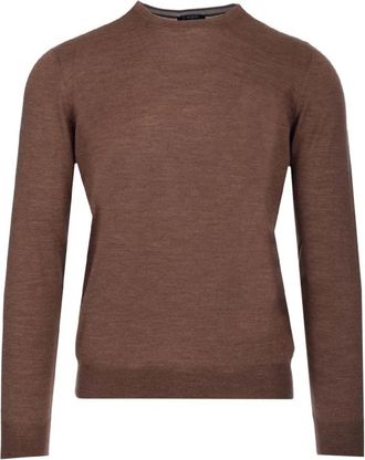 Barba Katoenen trui met ronde hals - Heren - Ronde hals truien - Bruin - 2XL - Katoen - Truien & Vesten