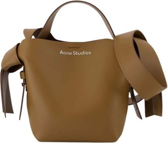 Acne Studios Handbags, female, Brown, Size: ONE SIZE Quilted Leather Crossbody Bag