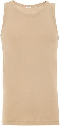 Jil Sander Beige Cotton Sleveless Mens Jacket