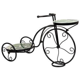 Wanderlust Deco Wanderlust Deco - Soporte Bici De Mosaico Y Forja Negro 67x26.5x43