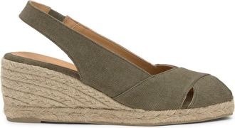 Castaner Schoenen, Dames, Groen, 37 EU, Katoen, Alpargata MET 7 CM Sleehak