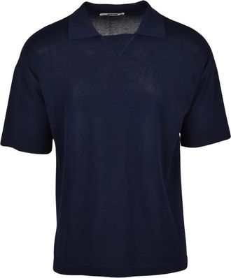 Mauro Grifoni Polo in Maglia - Heren - Polos - Blauw - XS - Katoen - Tops