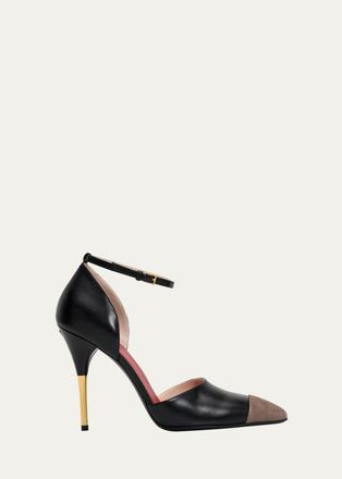 Valentino Garavani 105mm Sinead Leather Cap-Toe dOrsay Pumps