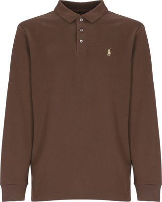 Polo Ralph Lauren Brown Cotton Long-Sleeve Polo Shirt