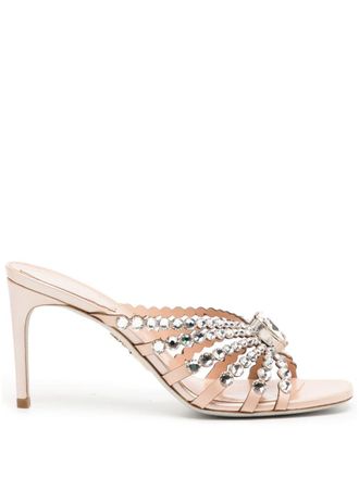 Rene Caovilla Mules con decorazione - Rosa