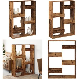 vidaXL Divisorio Legno Antico 100x33x135 cm in Truciolato - Divisore per ambienti - Libreria in truciolato