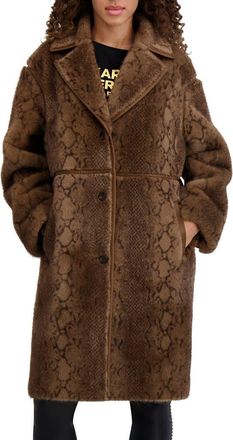 Karl Lagerfeld Faux Fur Jacket in Brown Multi at Nordstrom, Size X-Small