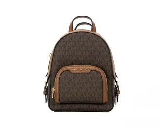 Michael Kors Michael Kors Jaycee Mini XS Brown Signature PVC Zip Pocket Shoulder Backpack Womens Bag