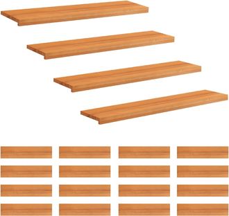 vidaXL Alfombras Para Escalones 20 Uds. 110 X 25 X 2 Cm Marr&oacute;n Claro Vidaxl