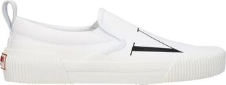 Valentino Garavani Witte Stoffen Instaploafer - Heren - Loafers - Wit - 39 1/2 EU - Schoenen
