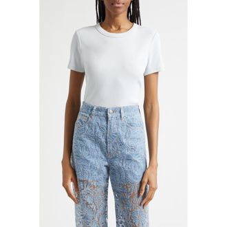 Veronica Beard Pruitt Stretch Cotton T-Shirt in River Mist at Nordstrom, Size X-Large