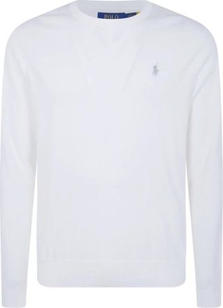Polo Ralph Lauren Klassieke trui met lange mouwen en ronde hals - Heren - Ronde hals truien - Wit - XL - Truien & Vesten