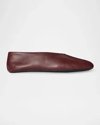 The Row Stella Leather Slippers