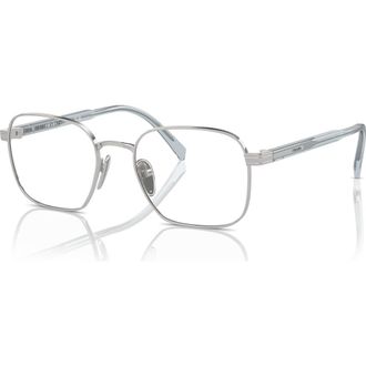 Prada 53mm Rectangle optical glasses in Silver at Nordstrom