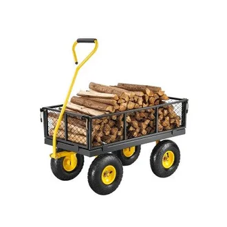OEM Carrito Resistente De Jard&iacute;n De Acero De 1700 X 480 X 515 Mm Con Neum&aacute;ticos De 10, Laterales De Malla Extra&iacute;bles Y Manija Giratoria De 180&deg;, Capacidad