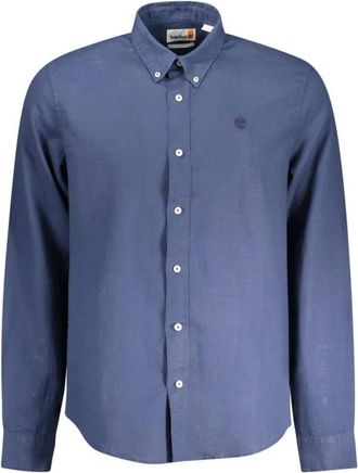 Timberland Lange katoenen overhemd met knoopsluiting - Heren - Casual Overhemden - Blauw - S - Katoen - Overhemden