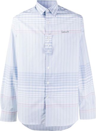 Lanvin check-print shirt - men - Cotton - 36 - Blue