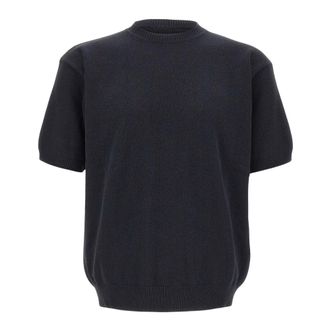Herno Katoenen Gebreide T-shirt - Heren - Truien - Blauw - Maat: 3XL Katoen