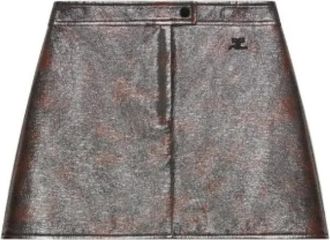 Courr&egrave;ges Trap&egrave;ze Mini Rok - Dames - Korte rokken - Bruin - S - Rokken