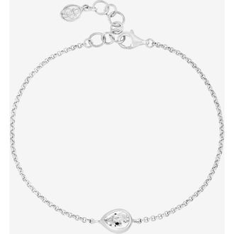 Dower & Hall White Topaz Pear Chain Bracelet in Sterling Silver at Nordstrom, Size 7.5