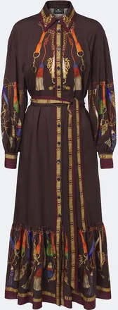 Etro Printed wool and silk twill shirt dress
