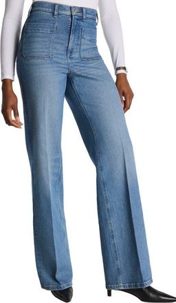 Spanx SPANXshape Authentic 360 Patch Pocket Easy Flare Jeans in Elysian at Nordstrom, Size X-Large